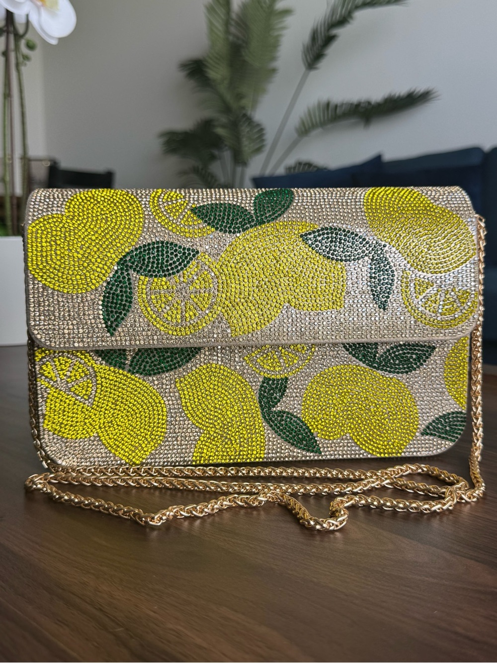 Crystal Lemon Shoulder Bag - Yellow